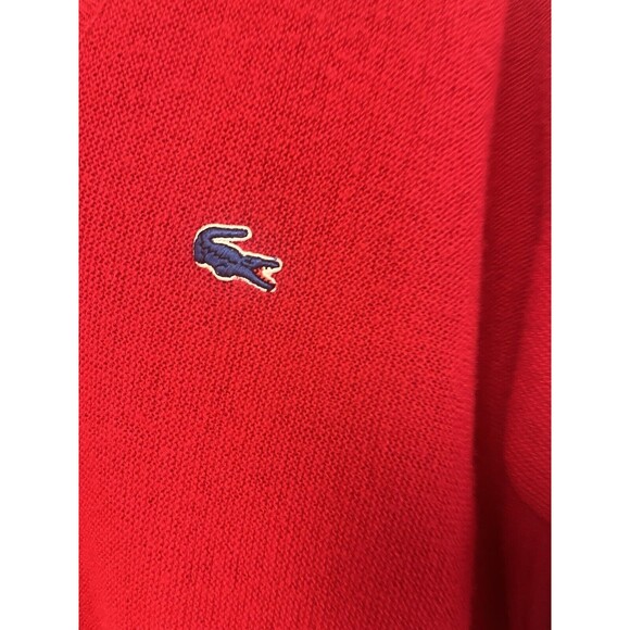 Vintage Izod Lacoste V-Neck Pullover Sweater Mens Size XL Red Long Sleeve - Picture 3 of 4